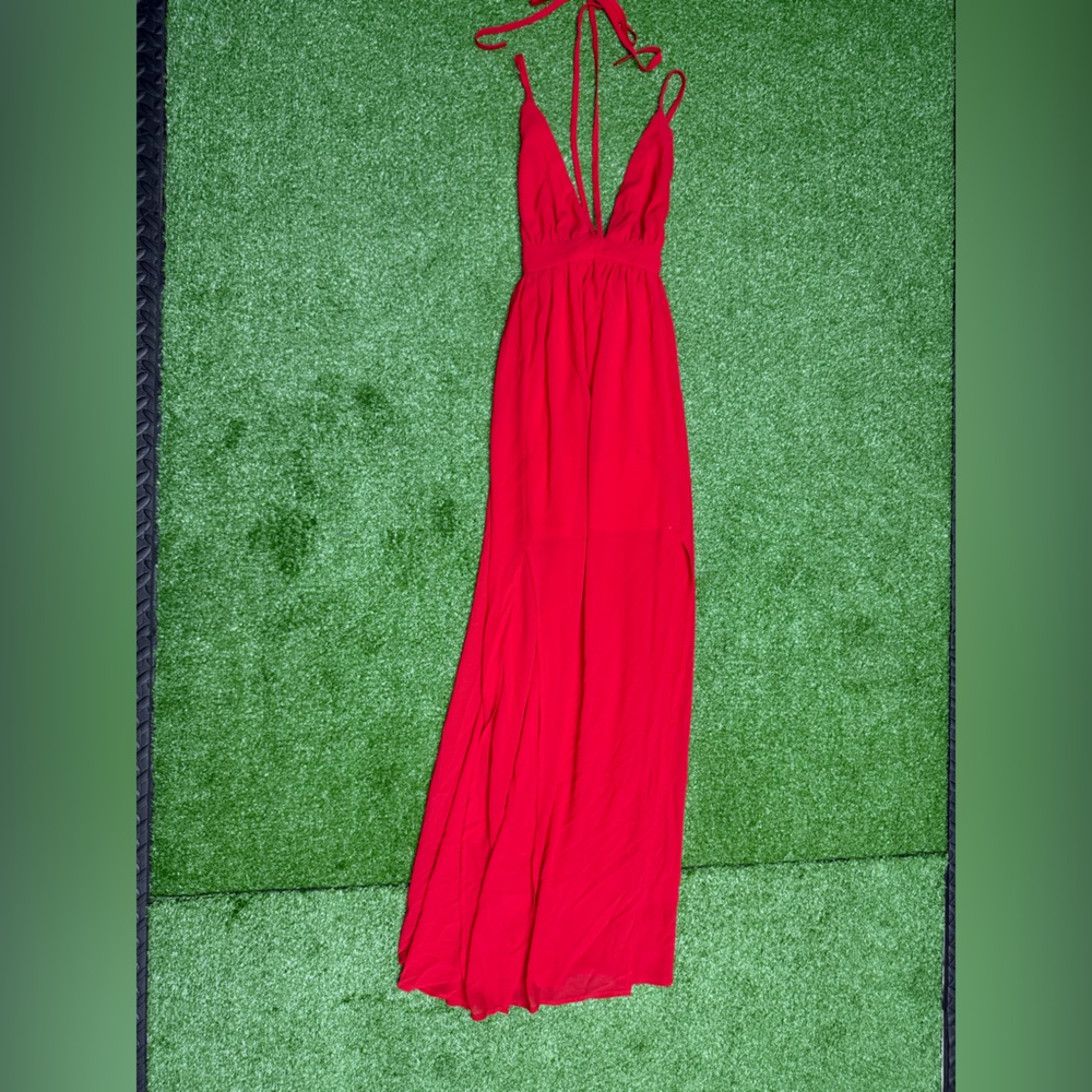 She + Sky Bold Red Maxi Dress